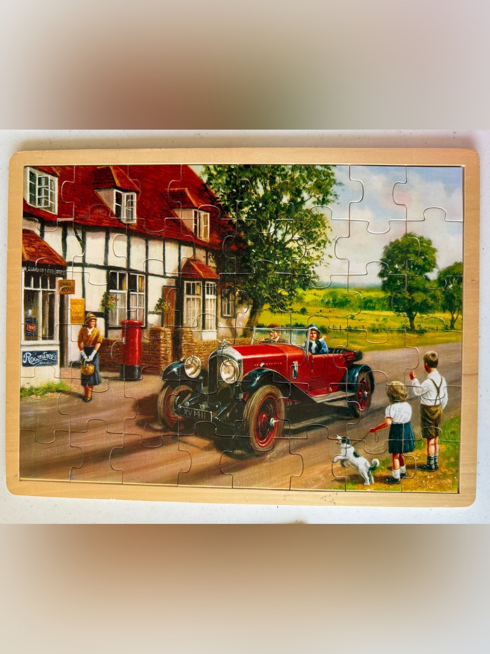 Melissa & Doug Vintage Red Classic Car Wooden Jigsaw Puzzle - Home Games